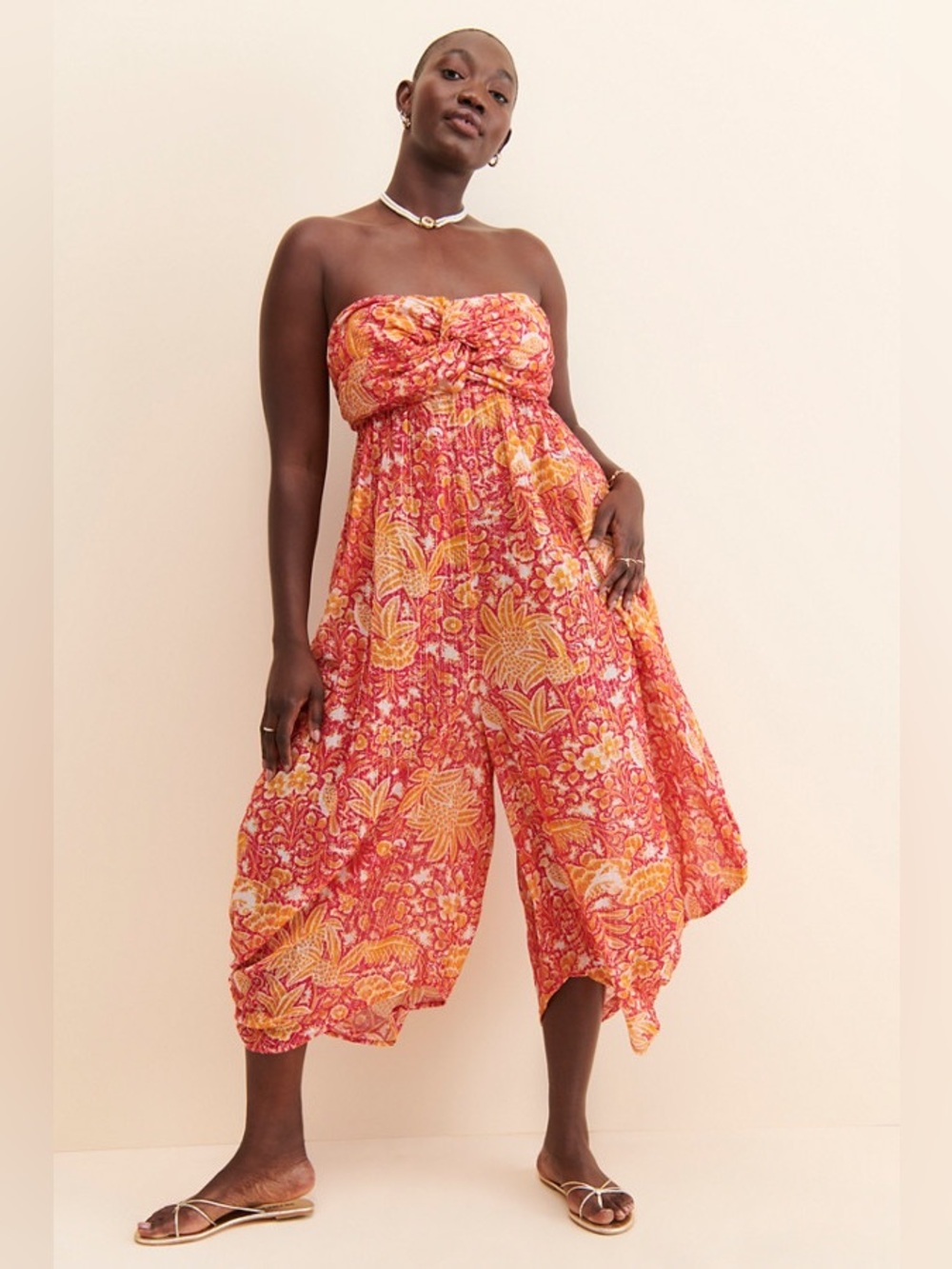 Anthropologie Harem Strapless Jumpsuit